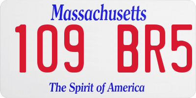 MA license plate 109BR5