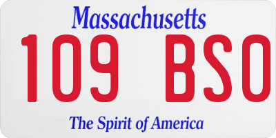 MA license plate 109BS0