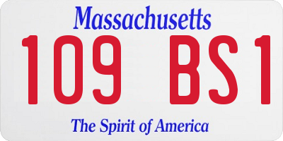 MA license plate 109BS1