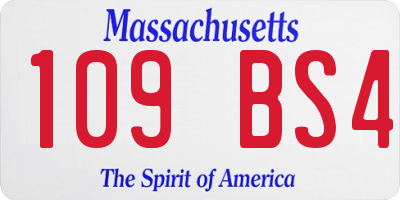 MA license plate 109BS4