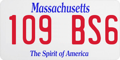 MA license plate 109BS6