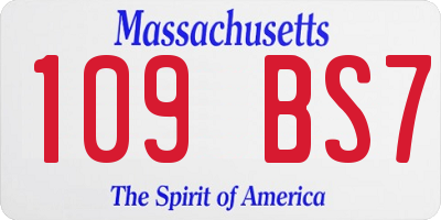 MA license plate 109BS7