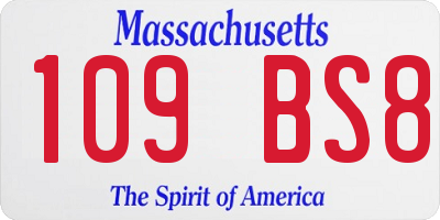 MA license plate 109BS8