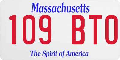 MA license plate 109BT0