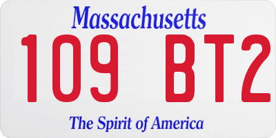 MA license plate 109BT2