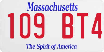 MA license plate 109BT4
