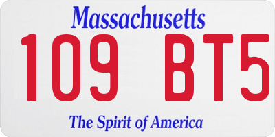 MA license plate 109BT5