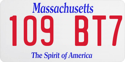 MA license plate 109BT7