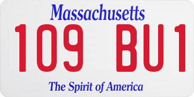 MA license plate 109BU1
