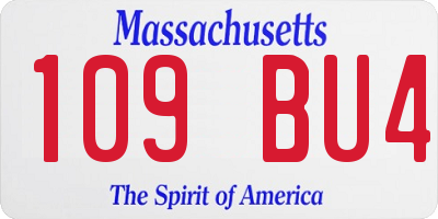 MA license plate 109BU4