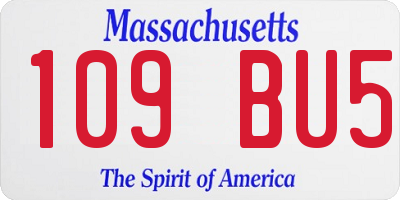 MA license plate 109BU5