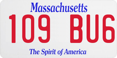 MA license plate 109BU6