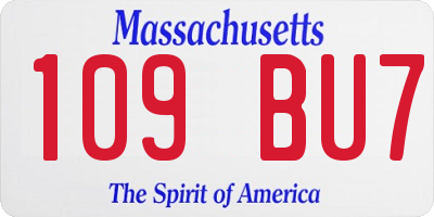 MA license plate 109BU7