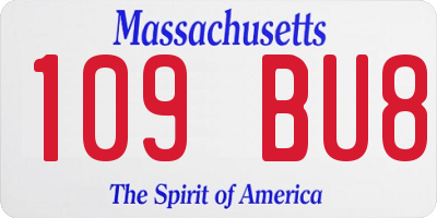 MA license plate 109BU8