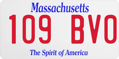 MA license plate 109BV0