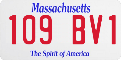 MA license plate 109BV1