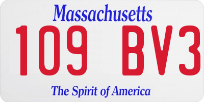MA license plate 109BV3