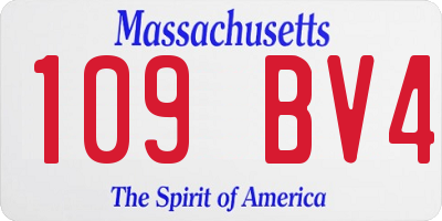 MA license plate 109BV4