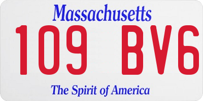 MA license plate 109BV6