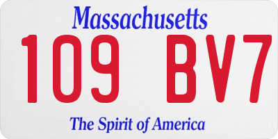 MA license plate 109BV7