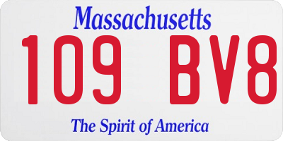 MA license plate 109BV8