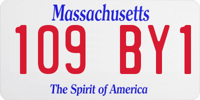 MA license plate 109BY1