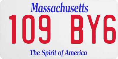 MA license plate 109BY6