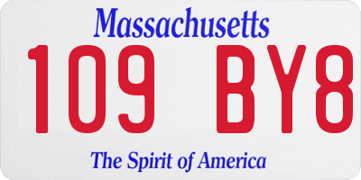 MA license plate 109BY8