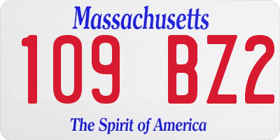 MA license plate 109BZ2