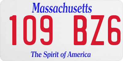 MA license plate 109BZ6