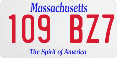 MA license plate 109BZ7