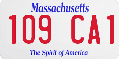 MA license plate 109CA1