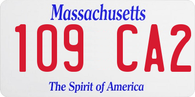 MA license plate 109CA2