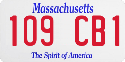 MA license plate 109CB1