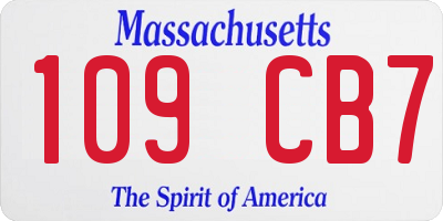 MA license plate 109CB7