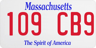 MA license plate 109CB9