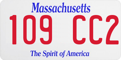 MA license plate 109CC2