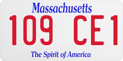 MA license plate 109CE1