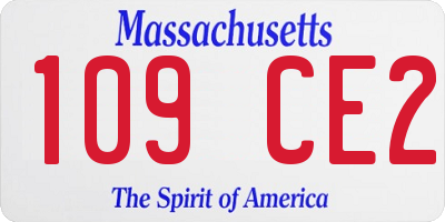 MA license plate 109CE2