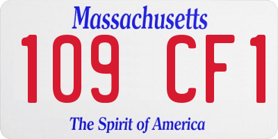 MA license plate 109CF1