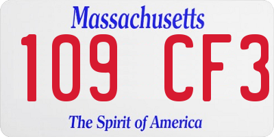 MA license plate 109CF3