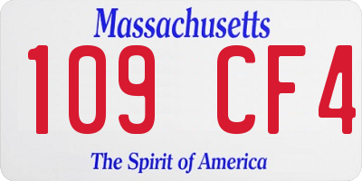 MA license plate 109CF4