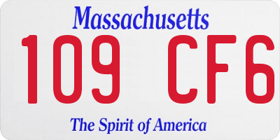 MA license plate 109CF6