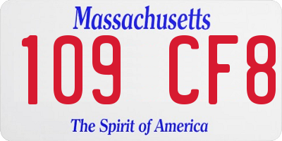 MA license plate 109CF8