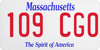 MA license plate 109CG0