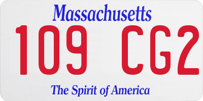 MA license plate 109CG2