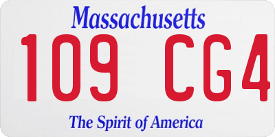 MA license plate 109CG4