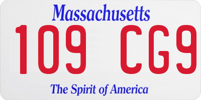 MA license plate 109CG9