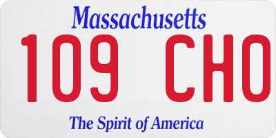 MA license plate 109CH0
