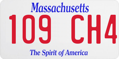 MA license plate 109CH4